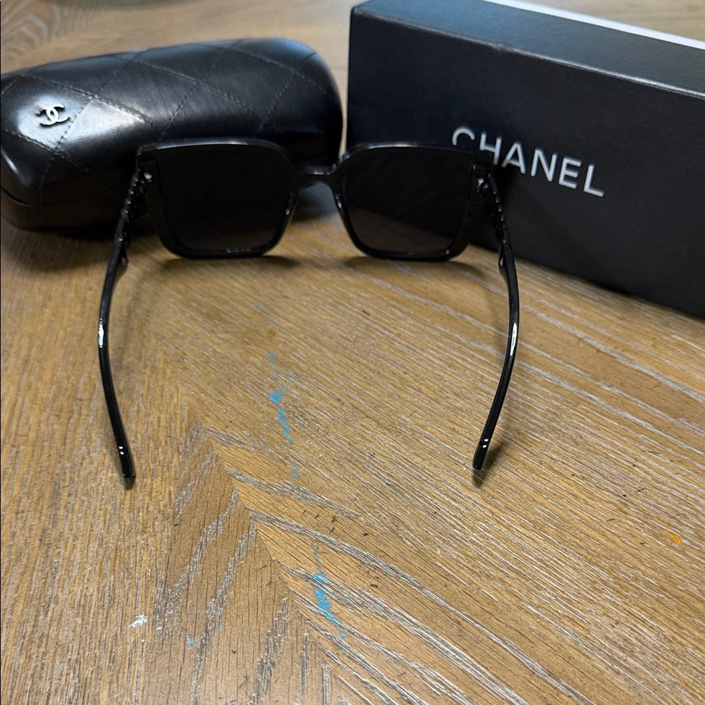 CHANEL Black Oversized Square Women's Sunglasses - Picture 8 of 8